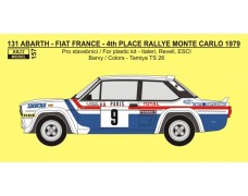 Decal -  Fiat 131 Abarth „FRANCE“ - 4th Rallye Monte Carlo 1979 - Andruet / Lienard